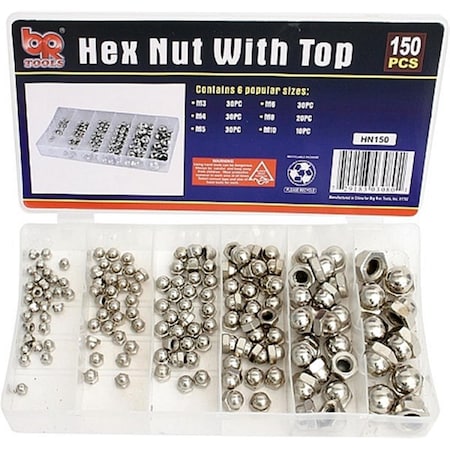 Big Roc Tools 150Pc Hex Nut With Top Assortment BI38794